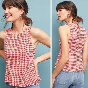 MAEVE BY ANTHOP TWEED PEPLUM BLOUSE